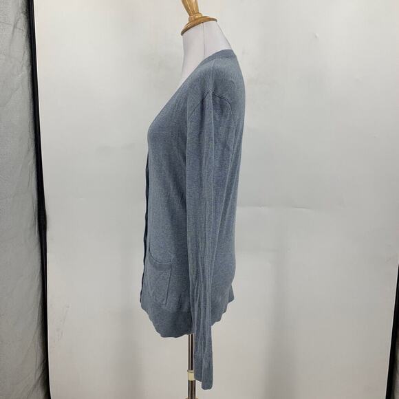 Cabi Cardigan Womens S Small Blue Gray Cotton Button Billi Ribbed Trim Sweaters - Picture 5 of 10